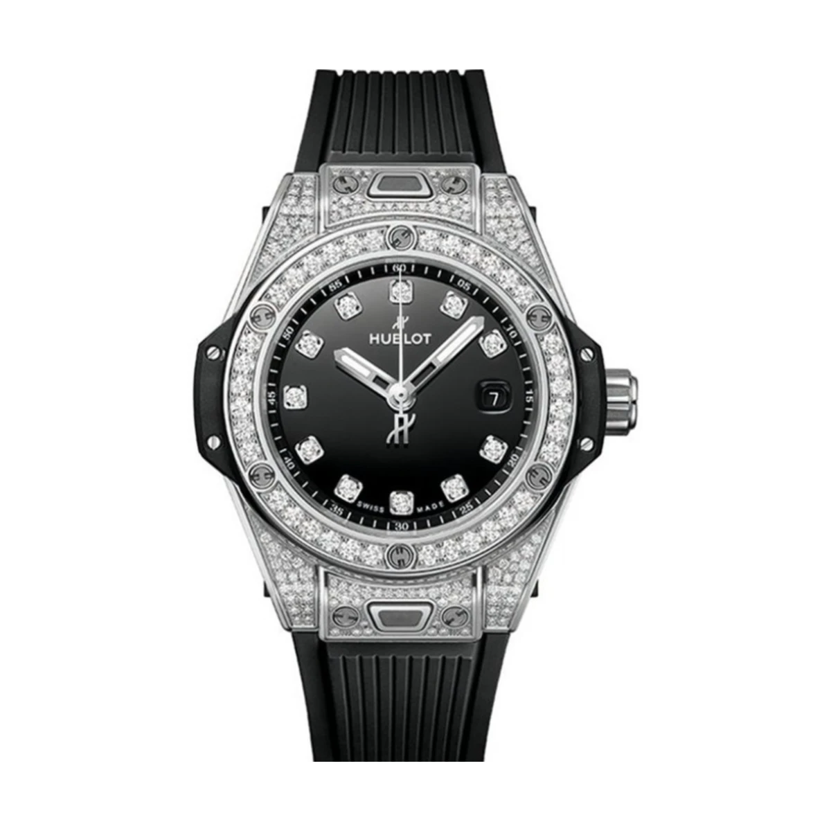 Big Bang One Click Steel Black Pavé 33mm (cọc kim) - đồng hồ