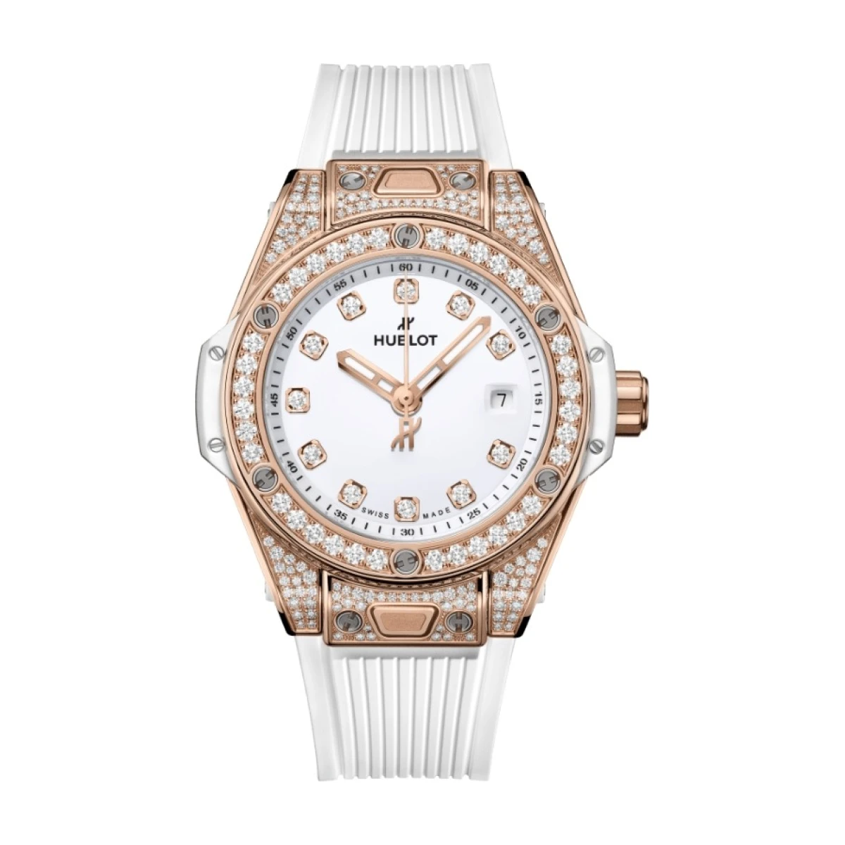 One Click Gold White Pave Diamond 33mm - đồng hồ Hublot