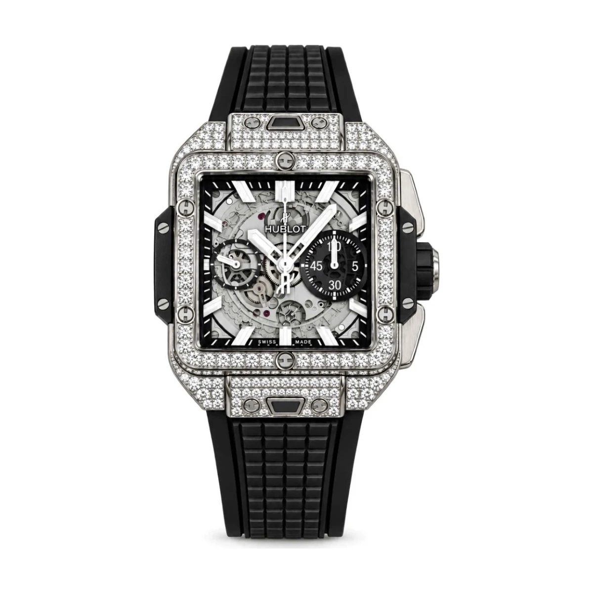 Square Bang Pave  Diamond 42mm