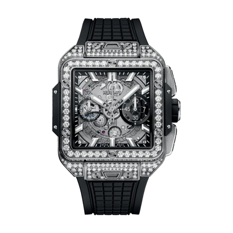 Square Bang Pave  Diamond 42mm